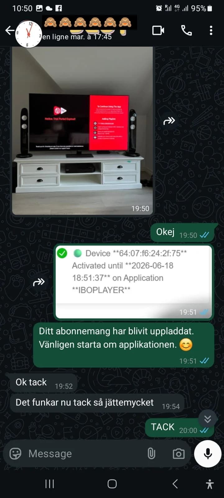TV + iPad aktiverad